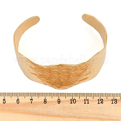 304 Stainless Steel Textured  Open Cuff Bangles for Women&nbsp;BJEW-R008-03G