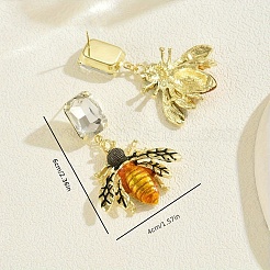 Alloy Bees Dangle Stud Earrings&nbsp;GZ0324