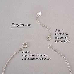4 Pieces Extension Chain with Spring Clasp Sterling Silver Extender Chains Necklace Bracelet Anklet Removable Chain Extenders Charms for DIY Jewelry Making Accessories&nbsp;JX627A