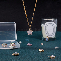 10Pcs 10 Colors Natural Green Aventurine & White Jade & Grey Agate & Labradorite & Strawberry Quartz & Howlite & Ruby in Zoisite & Quartz Crystal & Rose Quartz & Black Labradorite Gemstone Pendants&nbsp;G-SC0002-02
