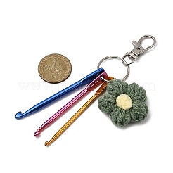 Aluminum Crochet Hooks & Cotton Knitting Flower Pendant Decorations&nbsp;HJEW-JM04326