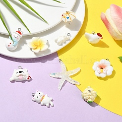 10Pcs 10 Styles Opaque Resin Pendants&nbsp;RESI-YW0005-35