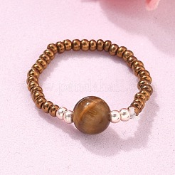 Natural & Synthetic Mixed Stone Stretch Rings&nbsp;RJEW-JR00255