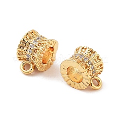Brass Micro Pave Clear Cubic Zirconia Tube Bails&nbsp;KK-S394-06B