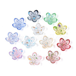 Transparent Spray Painted Acrylic Bead Caps&nbsp;ACRP-T011-08M