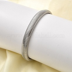 304 Stainless Steel Flat Snake Chains Cuff Bangles for Women&nbsp;BJEW-A067-05P