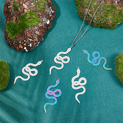 20Pcs 2 Colors Ion Plating(IP) 304 Stainless Steel Filigree Big Pendants&nbsp;STAS-UN0042-07