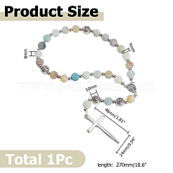 Alloy  Natural Flower Amazonite Beads Pendant Decorations&nbsp;HJEW-HS00104