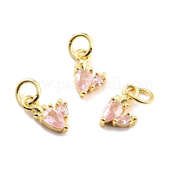 Brass Micro Pave Cubic Zirconia Charms&nbsp;KK-A156-12G-RS