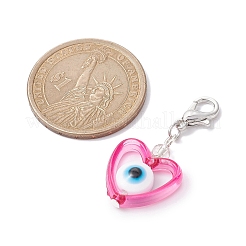 Heart with Evil Eye Resin & Acrylic Pendant Decorations&nbsp;HJEW-JM01402