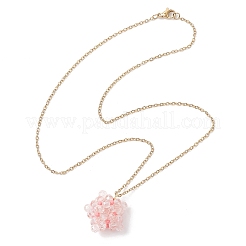 7Pcs 7 Colors Handmade Glass Seed Beaded Star Pendant 304 Stainless Steel Cable Chain Necklaces for Women&nbsp;NJEW-MZ00118