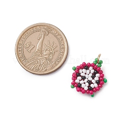 Glass Seed Beaded Dragon Fruit Pendants&nbsp;PALLOY-MZ00946