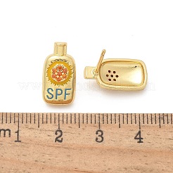 Brass Micro Pave Cubic Zirconia Stud Earrings&nbsp;EJEW-Q015-07G