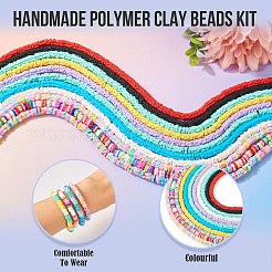 10 Strands 10 Colors Handmade Polymer Clay Beads Strands&nbsp;CLAY-TA0001-54