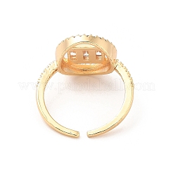 Brass Micro Pave Cubic Zirconia Open Cuff Rings&nbsp;RJEW-R146-04B-G