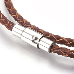 Leather Braided Cord Wrap Bracelets/Necklaces&nbsp;BJEW-JB03918-02
