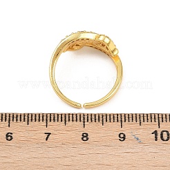 Brass Micro Pave Cubic Zirconia Cuff Rings for Women&nbsp;RJEW-Z113-33G
