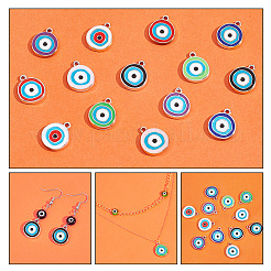 84Pcs 14 Colors CCB Plastic Enamel Pendants&nbsp;CCB-PH0001-24