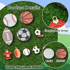 Sports Ball Acrylic & Alloy Enamel Pendants Findings Kits&nbsp;FIND-YW0006-57