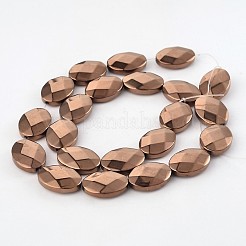Electroplate Non-magnetic Synthetic Hematite Oval Bead Strands&nbsp;G-L368-04A
