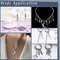 Stainless Steel Moon Pendants&nbsp;STAS-UN0001-55P