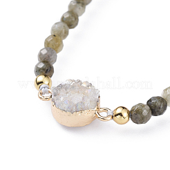 Adjustable Natural Indian Agate Braided Bead Bracelets&nbsp;BJEW-JB04558-03
