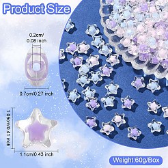 60G 3 Colors Transparent Acrylic Beads&nbsp;TACR-YW0002-46