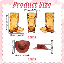 20Pcs Cowboy Boots Shape Plastic Wine Glasses&nbsp;AJEW-UN0005-33