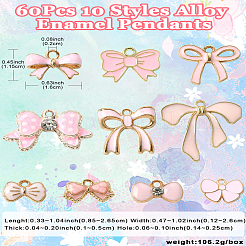 60Pcs 10 Styles Alloy Enamel Pendants&nbsp;ENAM-CJ0006-32