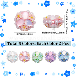10Pcs 5 Colors Handmade Polymer Clay Beads&nbsp;FIND-SC0015-35