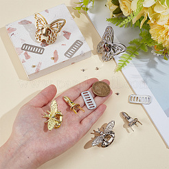 4Pcs 4 Styles Zinc Alloy Butterfly Bag Twist Lock Accessories&nbsp;FIND-NB0006-88