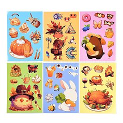 6Pcs Thanksgiving Day Paper Self-Adhesive Picture Stickers&nbsp;STIC-C010-32