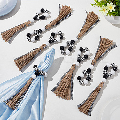 Christmas Theme Wood Beaded Napkin Ring&nbsp;AJEW-AB00032