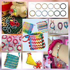 960Pcs 12 Colors Polyester Hair Accessories&nbsp;KNIT-TW0001-01B