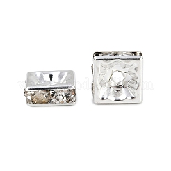 Square Brass Crystal Rhinestone Spacer Beads&nbsp;RB-R031-42