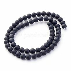 Grade A Natural Black Agate Beads Strands&nbsp;G447-3