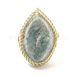 Natural Amazonite Horse Eye Wrapped Adjustable Ring&nbsp;G-D458-03G-08-RS