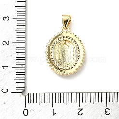 Brass Micro Pave Clear Cubic Zirconia Pendants&nbsp;KK-P350-06A-G