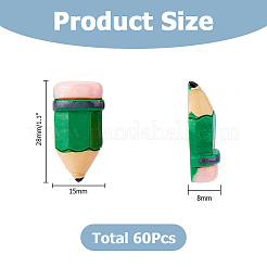 60Pcs Pencil Opaque Resin Cabochons&nbsp;CRES-HS0001-03