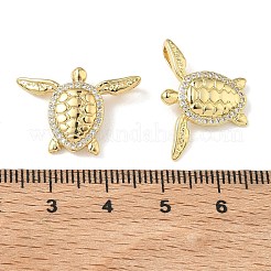Brass Micro Pave Clear Cubic Zirconia Pendants&nbsp;KK-H280-02G