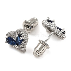 Cubic Zirconia Heart Stud Earrings&nbsp;EJEW-I304-17P-02