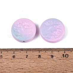 Two Tone Color Baking Paint Opaque Glass Beads&nbsp;GLAA-Q115-02B