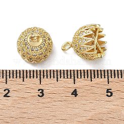 Brass Micro Pave Cubic Zirconia Charns&nbsp;KK-Z143-03G-02