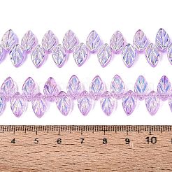 Electroplate Transparent Glass Beads Strands&nbsp;EGLA-N056-03A-07