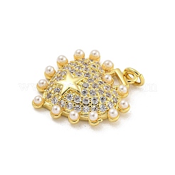 Rack Plating Brass Pave Cubic Zirconia Pendants&nbsp;KK-G513-31G