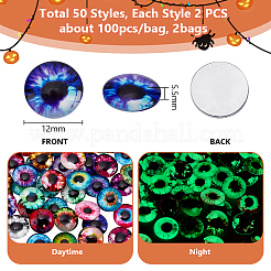 2 Bags Fluorescent Glass Cabochons&nbsp;GGLA-PH0001-74