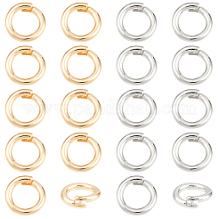 20Pcs 2 Colors Brass Locking Jump Rings&nbsp;KK-BBC0023-07C