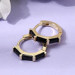 Brass Pave Cubic Zirconia Hoop Earrings&nbsp;EJEW-G471-09G
