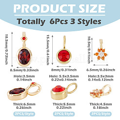 4Pcs 2 Styles Brass Micro Pave Cubic Zirconia & 2Pcs Stainless Steel Rhinestone Pendants&nbsp;ZIRC-TA0001-29