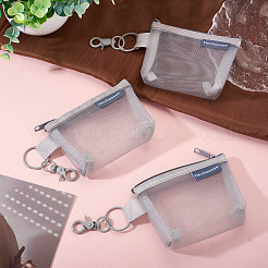 3Pcs Rectangle Nylon Mesh Zipper Wallets Pendant Decorations&nbsp;HJEW-TAC0106